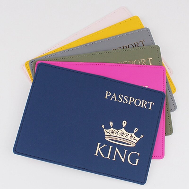 Tempat sampul paspor kulit PU untuk wanita pria kekasih pasangan kartu Fashion perjalanan hadiah pernikahan 517D