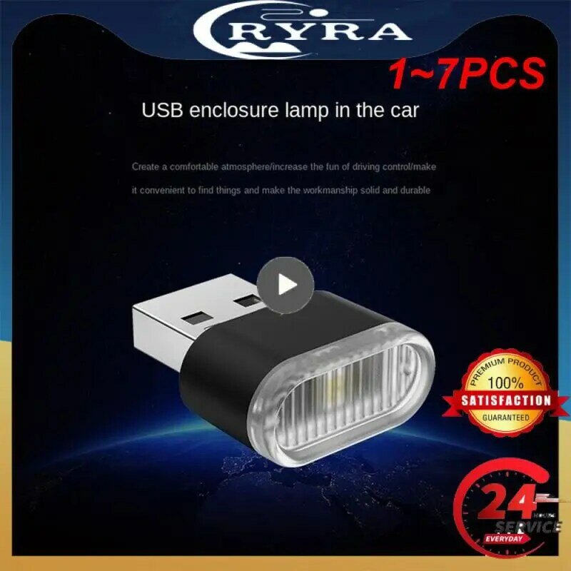 1~7PCS AvvRxx Mini LED Car Light Auto Interior Atmosphere USB Light Decor Plug And Play Lamp Emergency Lighting PC Auto Products