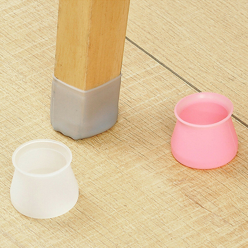Round Square Silicone Chair Leg Caps Non-slip Table Foot Dust Cover Socks Floor Protector Pads Pipe Plug Furniture Leveling Feet