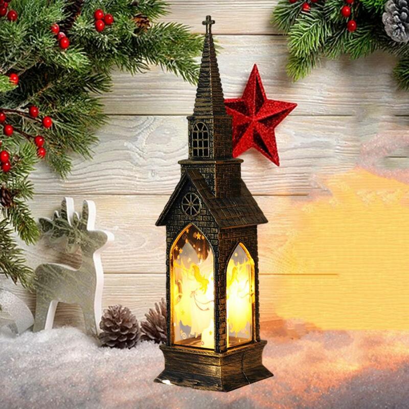 ไฟบ้านเรืองแสงคริสต์มาสแบบวินเทจใช้แบตเตอรี่ไฟบ้านเรืองแสงคริสต์มาสแบบพกพาตกแต่งบ้านสำหรับงานเลี้ยง