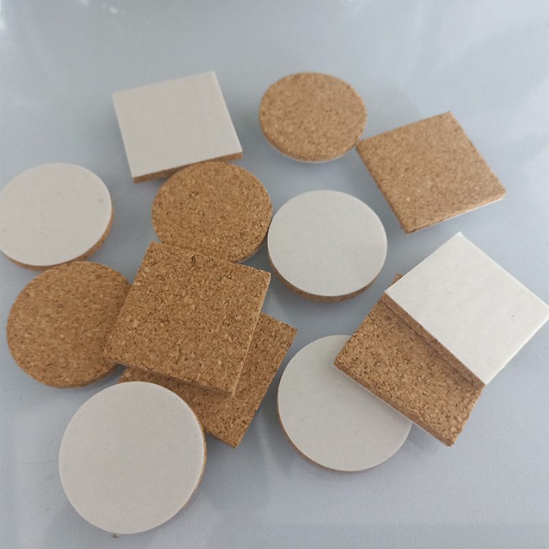 50pcsCork mat natural environmental protection non-slip heat insulation removable paste glass placed shock-absorbing cork gasket