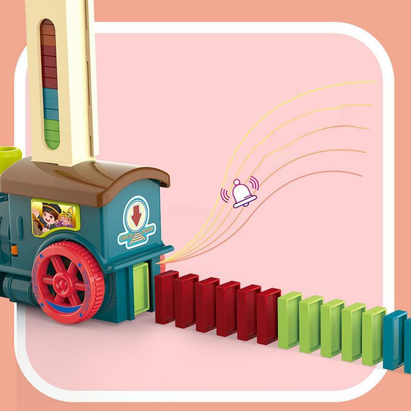 Domino Trein Kinderen Speelgoedset Met Licht En Geluid Elektrische Trein Games Automatisch Leggen Dominostenen Blokken Kits Jongens Cadeau
