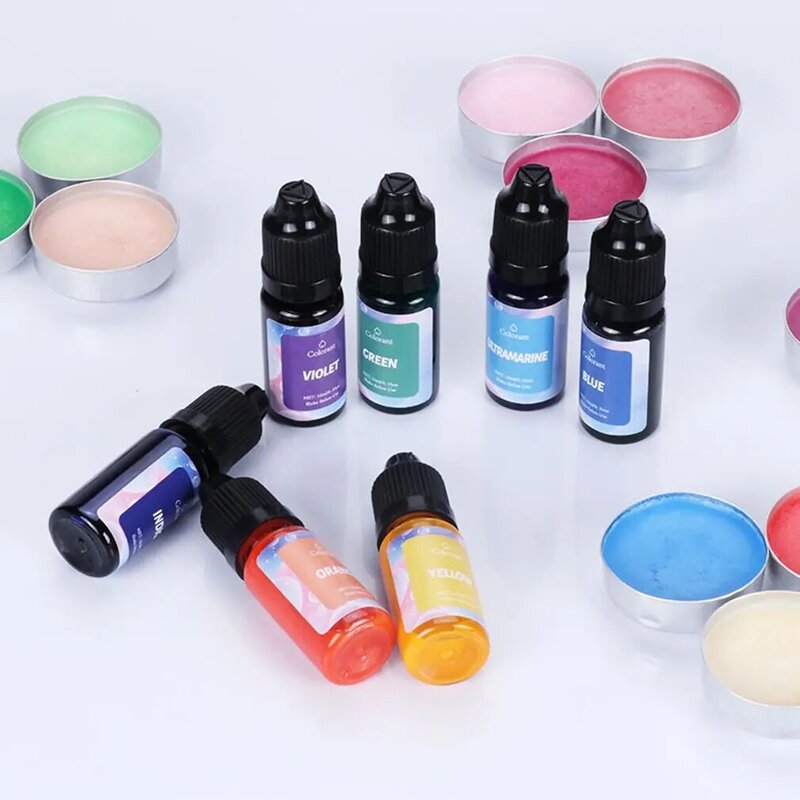 6สี10Ml หมึกแอลกอฮอล์เรซิ่น Pigment Liquid Colorant หมึกการแพร่กระจาย UV Epoxy เรซิ่น DIY เครื่องประดับเครื่องมือทำ