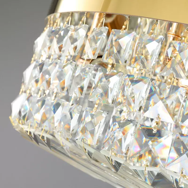 Nordic Luxury Crystal Ceiling Chandelier Modern Gold Chrome Led Pendant Light for Living Room Bedroom Hotel Hall Indoor Decor
