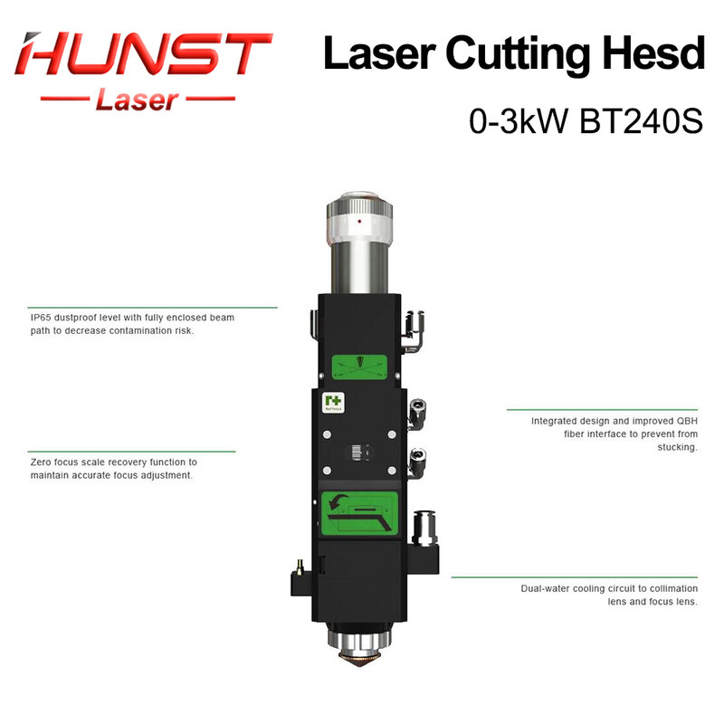 HUNST Raytools-Cabezal de corte por láser de fibra BT240S, enfoque Manual para máquina de corte por láser de Metal QBH, 0-3kW