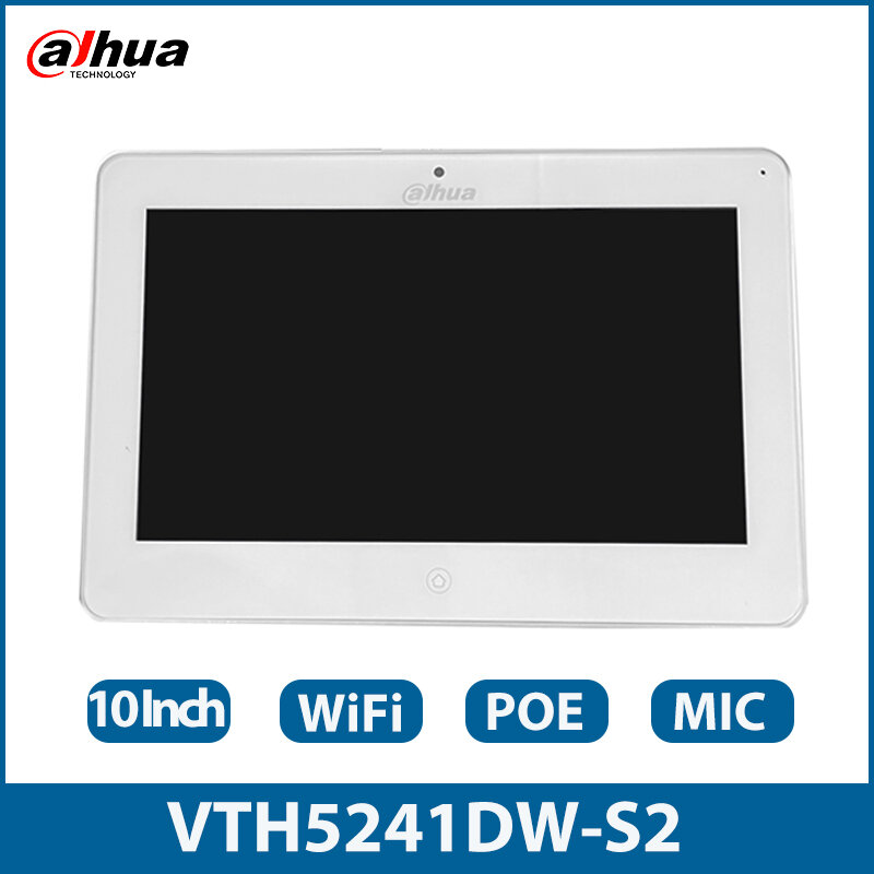 Dahua Wifi Indoor Monitor 10Inch Led Screens Wireless Alarm Doorbell Original MultiLang Video Intercom Surveillance VTH5241DW-S2