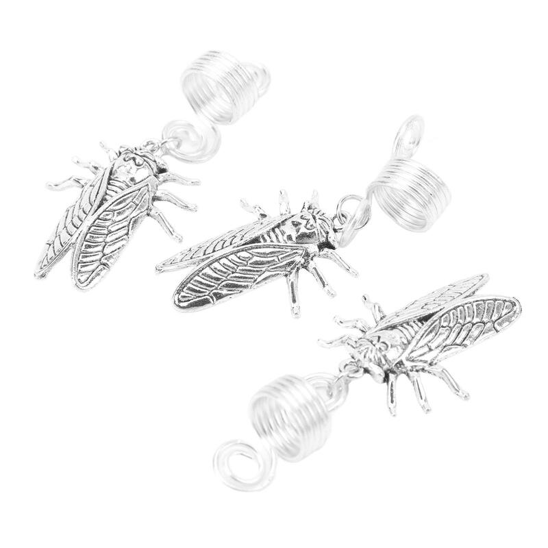 Perhiasan logam keren gimbal Beads Chic Cicada desain untuk dekorasi rambut, Multi guna-Pria & Wanita