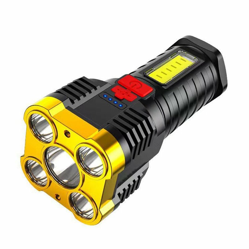 5LED+COB Flashlight Portable COB Side Light Lightweight Outdoor Lighting USB Rechargeable Camping Torch Searchlight For Camping