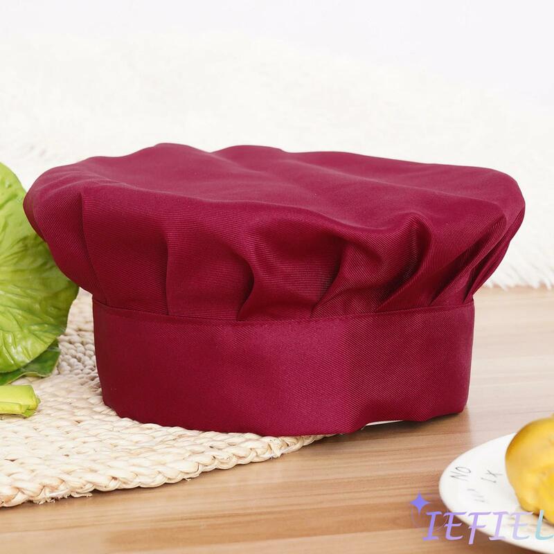 Men Women Unisex Classic Chef Hat Solid Color Adjustable Cooking Cap Kitchen Restaurant Work Accessories Food Service Headwear