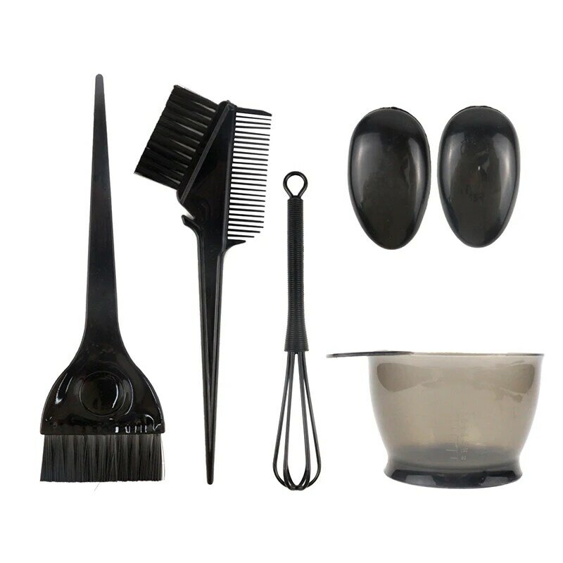 6 teile/satz schwarze Dauerwelle Haarfarbe Kit Backöl Behandlung Bowl mixer Haarfarbe Bürste Friseur Werkzeuge Pro Dye Highlight ing Set