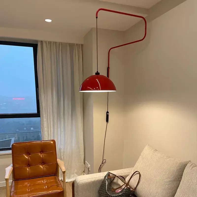 Nordic Long Arm Adjustable Pendant Light for Kitchen Island Dining Room Hanging Lamp Bedroom Bedside Wall Indoor Light Fixture