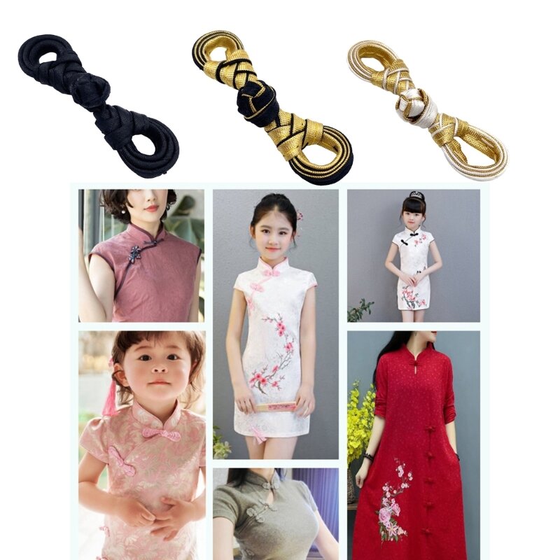 Boutons noeud chinois traditionnels Cheongsam fermetures fixation bricolage Costume couture