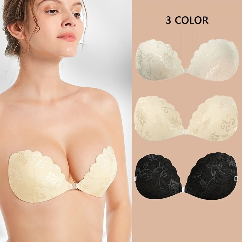 Invisible  Embroidery Lace Self-Adhesive Nipple Pasties For Strapless Dresses, Women's Lingerie & Underwear Accessories