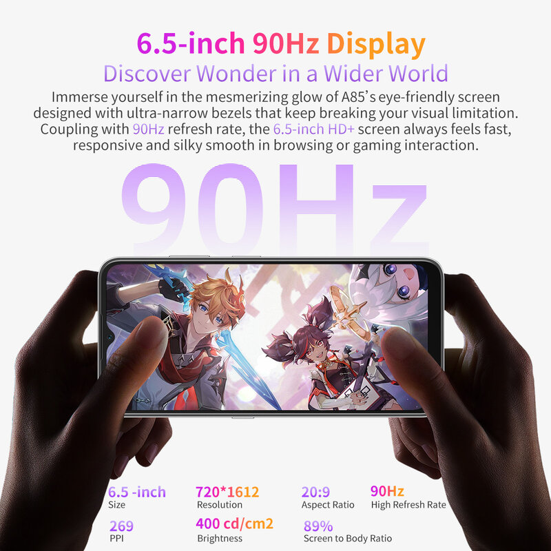 Смартфон Blackview A85, камера 50 МП, 8 + 128 ГБ, Android 12, дисплей Гц, три слота для карт, 18 Вт, NFC