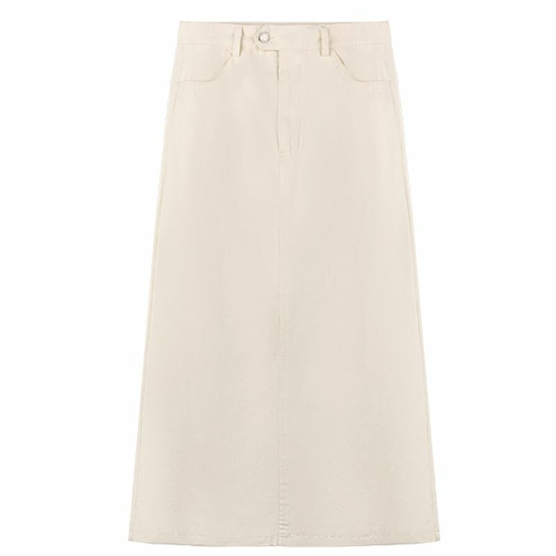 2023 Summer Korea Style Women Middle Dress Skirt Slit Solid Color Slim New Design Fashion Soft Beautiful for Girls