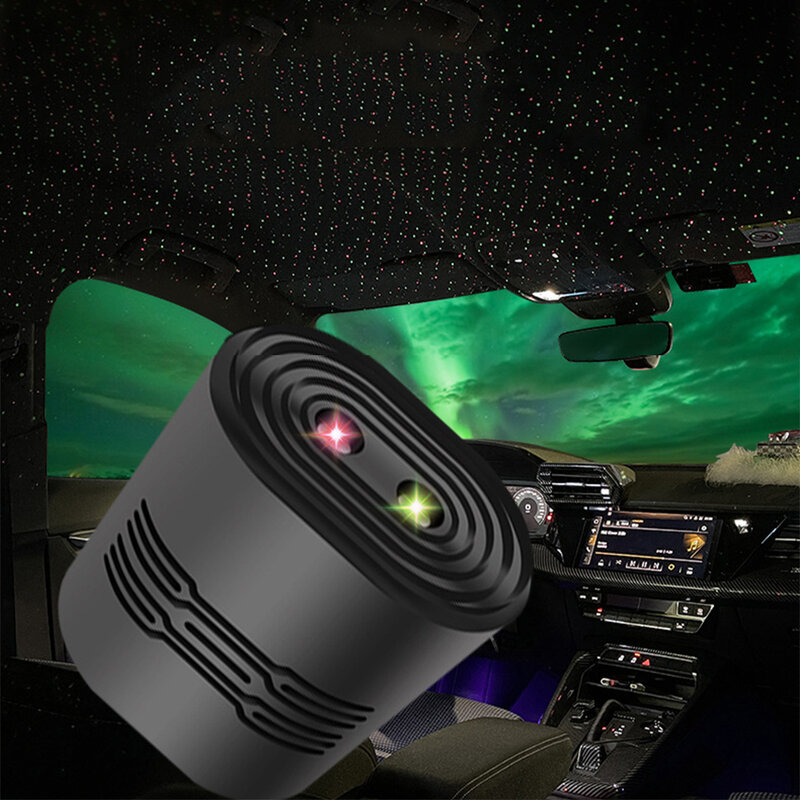 Red Green Projector Starry Sky in the Car Roof Night Light Car Atmosphere Projector Lamp Music Sound LED Car Home Party Lighting