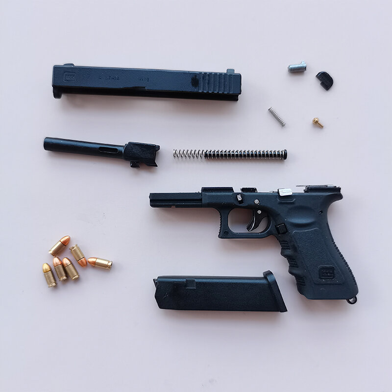 합금 엠파이어 1:3 글록 키체인, 제다이 서바이벌 권총 모델 장식품, 시뮬레이션 분리형 군인 장비, 총알 포함, 1PC