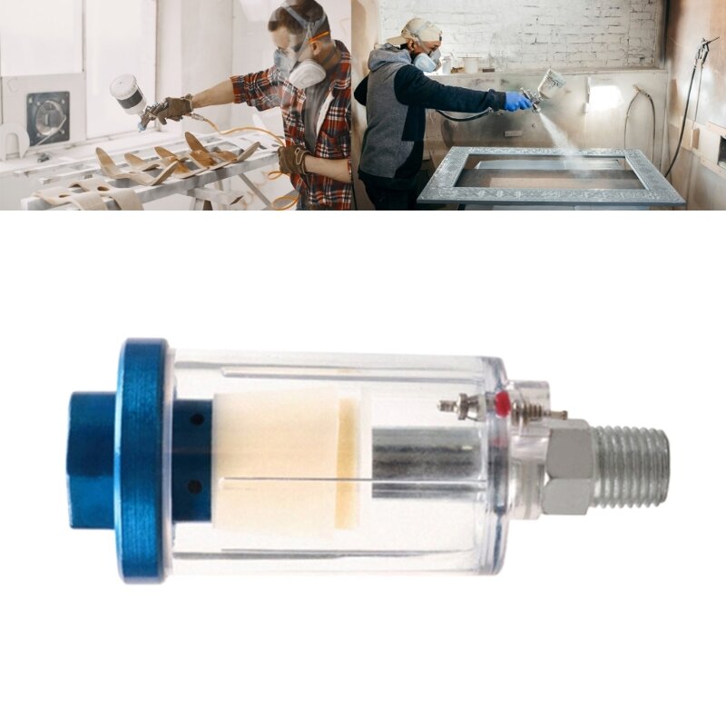 Inline Air Water Separator - 1/4" BSP Male Quick Connector Style, Moisture Trap for Spray Guns and Small Air Consumption Tools