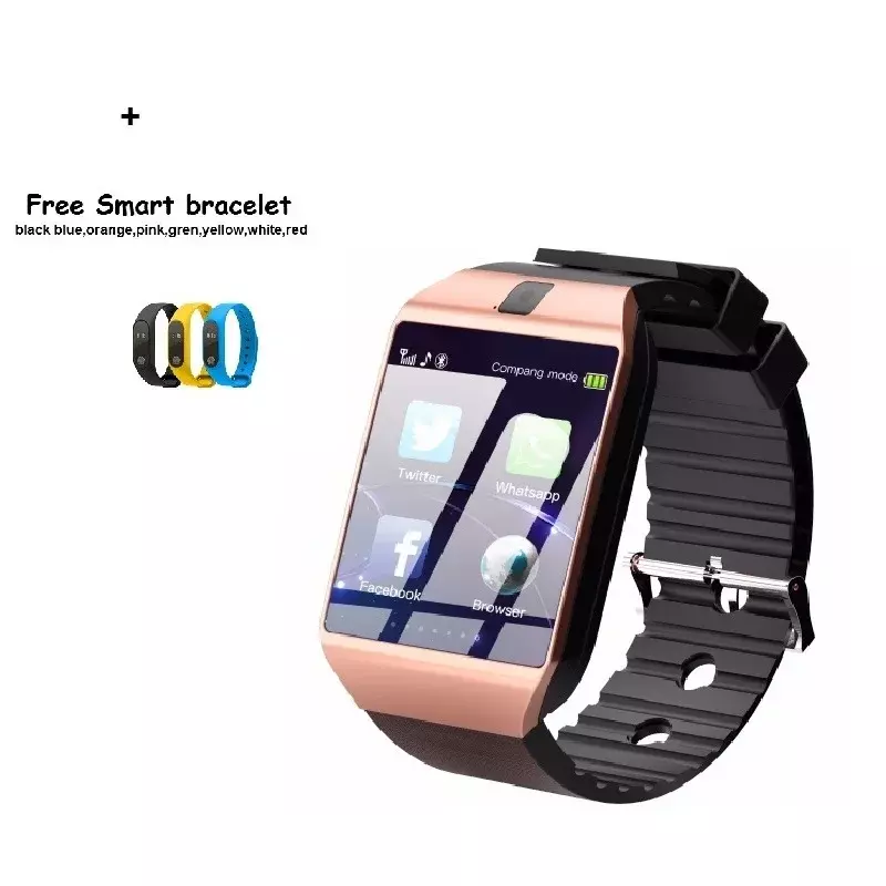 Merk Stepfly Smart Watch Met Camera Facebook Whatsapp Twitter Sync Sms Smartwatch Ondersteuning Sim Tf Kaart Voor Ios Android