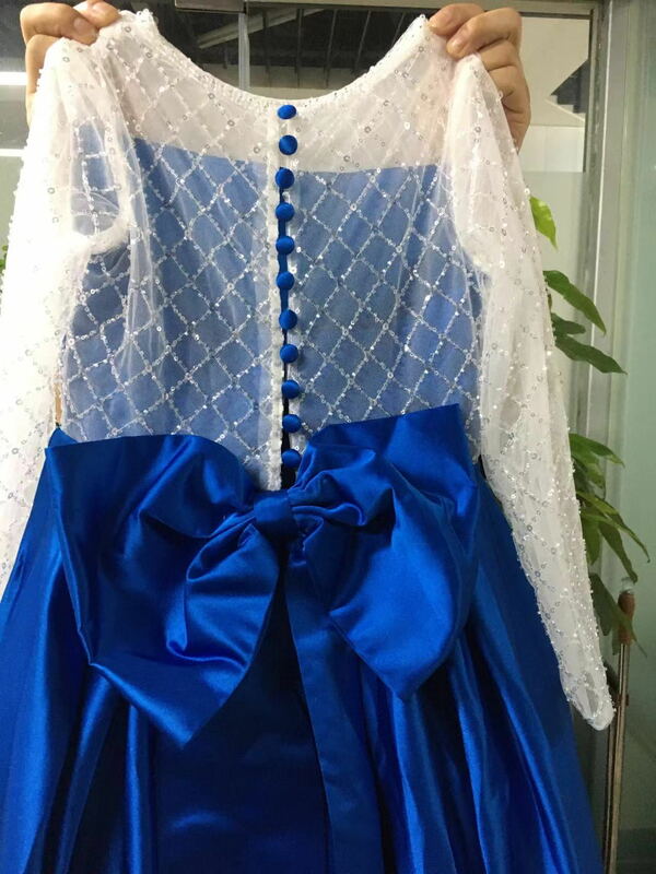 Glitter Satin Princess Flower Girl abiti bambini manica lunga prima comunione compleanno Prom Wedding Party Ball Gown