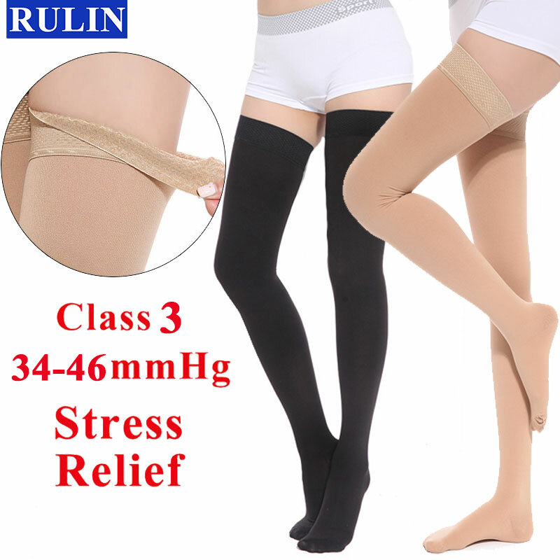 Pressure Level 3 Unisex Compression Socks 34-46MMHG Prevent Varicose Veins Socks Thigh Compression Stockings for Men Women