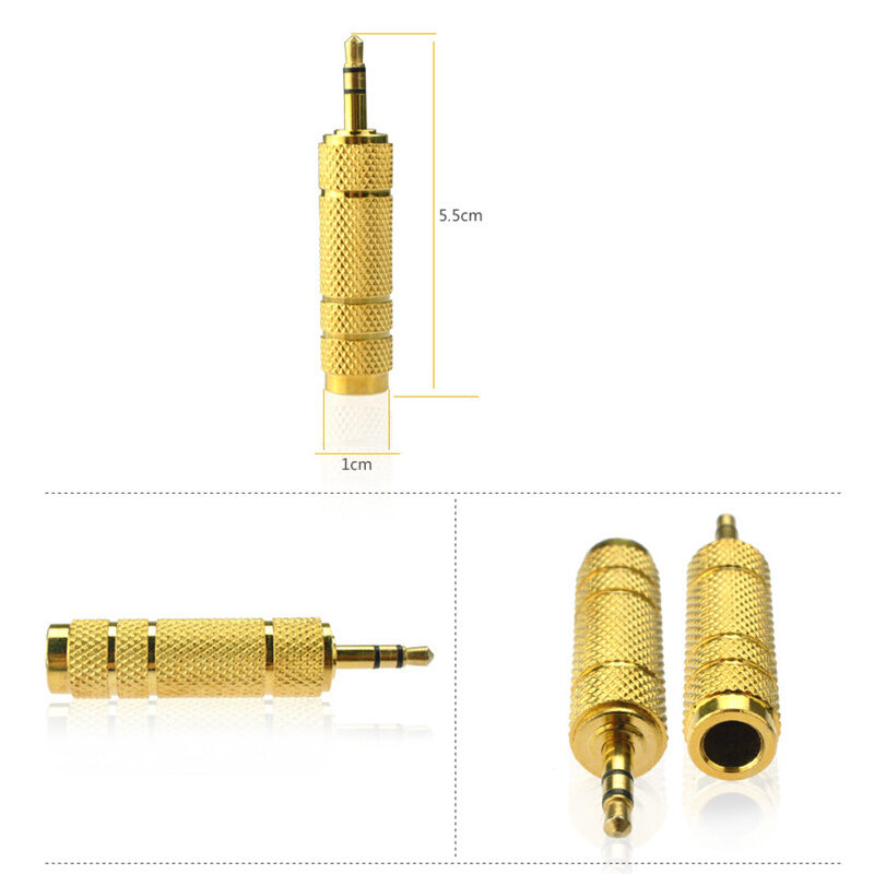 10-100pcs Gold 6.5mm Female Turn To 3.5mm Male Head Household Microphone Computer Microphone Audio Adapter For Computer Phone