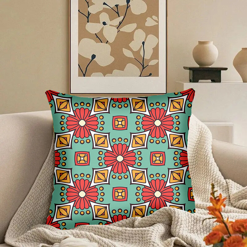 The Mandala Flower Design Pattern Printed Soft Square Pillowslip Polyester Cushion Cover Pillowcase Living Room Home Decor