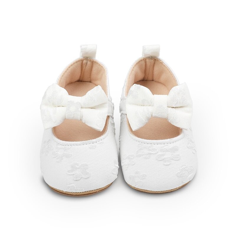 VISgogo niemowlę dziewczynek buty antypoślizgowe z miękkimi podeszwami kwiatowe z kokardą mieszkania maluch pierwszy Walker wiosna lato księżniczka buty