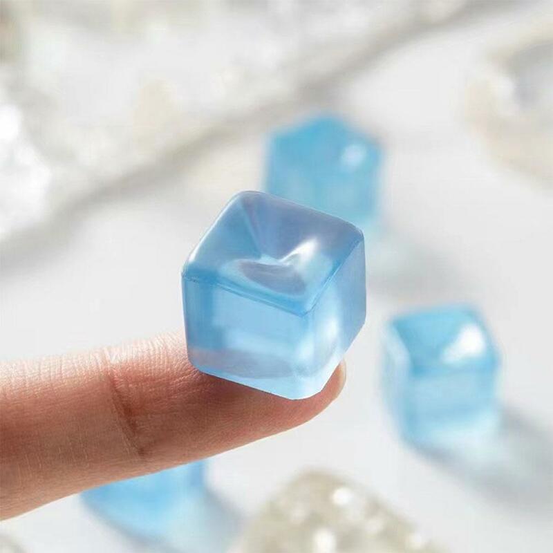 Mini TPR Ice Block Stress Ball Toy Anti Stress Transparent Cube Squeeze Novelty Fidget Toy Squeezing Decompression Toys