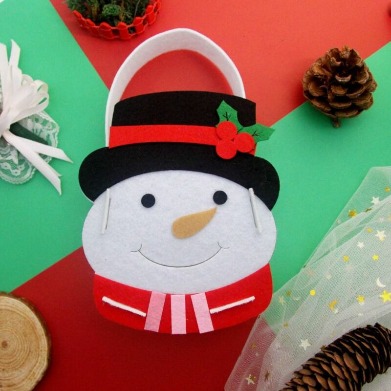 Non-woven Fabric DIY Xmas Candy Bag House Decoracion Gift DIY Christmas Bag Toy Father Christmas Snowman Portable Elk Handbag