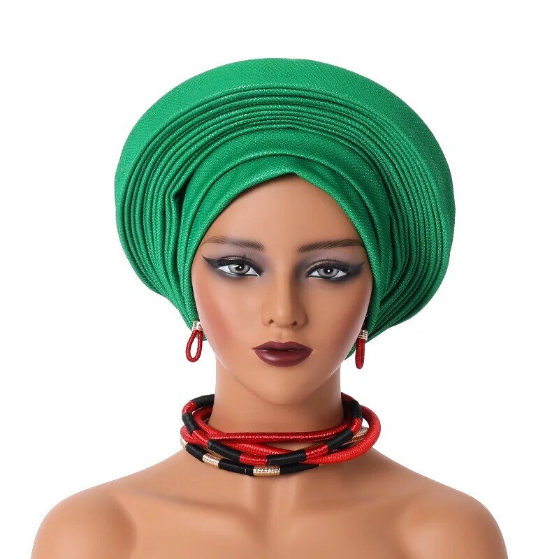 Candy Color Ladies Head Wraps Muslim Hijab Bonnets Fashion Headgear Trending Elastic Full Body Pleated Turban Cap for Women