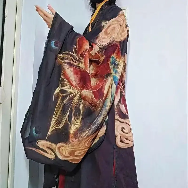 Chinese Hanfu Koppels Oude Traditionele Print Hanfu Rode Zwarte Sets Mannen Vrouwen Carnaval Cosplay Kostuum Hanfu Sets Plus Size Xl