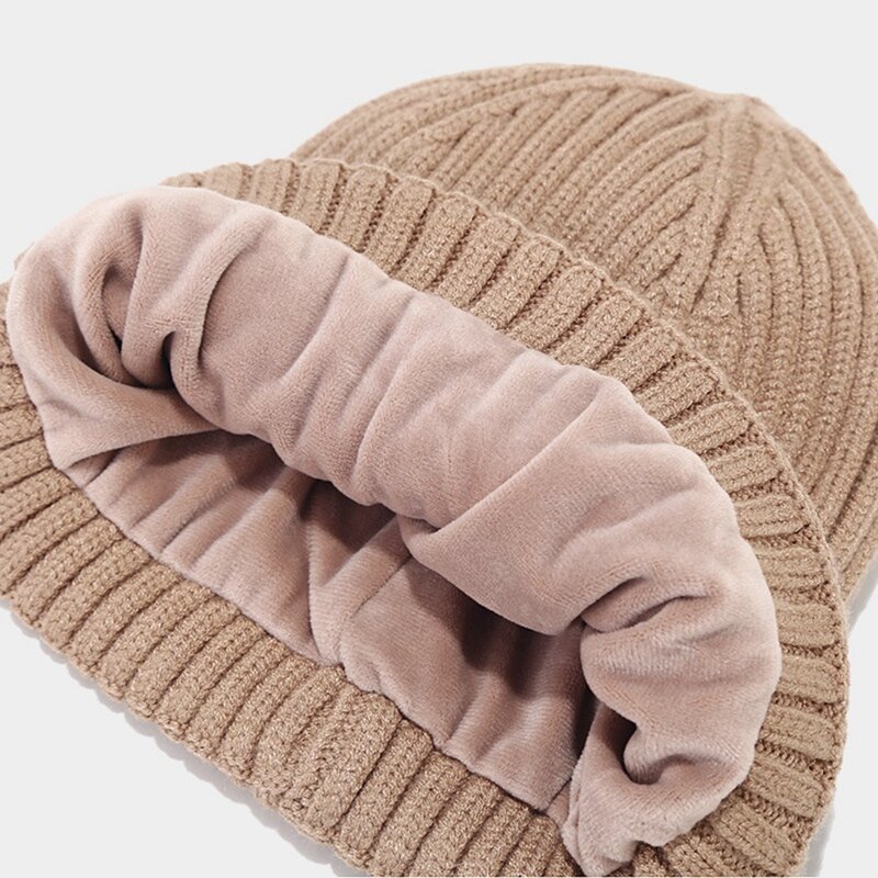 Женская зимняя теплая вязаная шапка бини, перчатки и длинный шарф, термоподкладка и ветрозащитный зимний комплект для улицы для мужчин и женщин