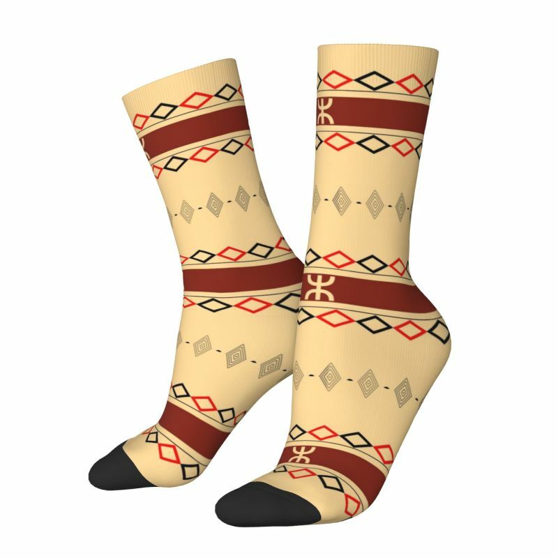 Модные Винтажные носки Amazigh Berbere с символами для женщин и мужчин, теплые спортивные футбольные носки Tifinagh с 3D принтом