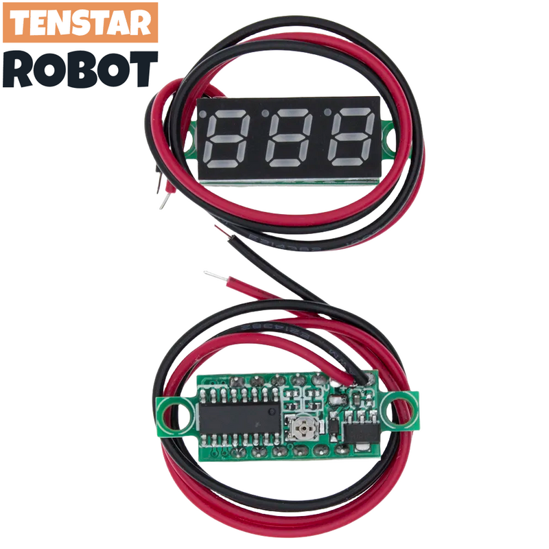 Mini voltímetro digital com tela LED, testador de tensão, vermelho, azul, amarelo, verde, 0.28 ", 2.5V-40V, 30x10x8mm