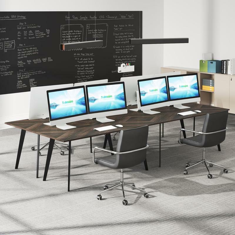 Tribesigns 6FT Confere D Rectangular Meeting Room Table Seminar Table, Large Computer Desk for Home Office