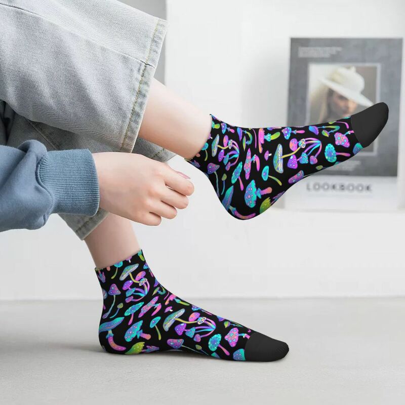 Novelty Printing Psychedelic Magic Mushrooms Socks for Women Men Stretchy Summer Autumn Winter Crew Socks