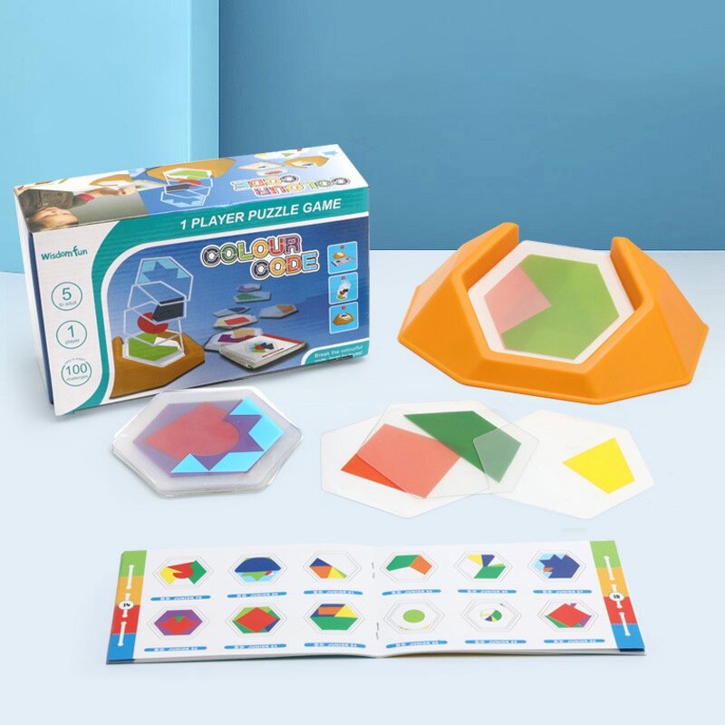 2X przedszkolne gry z kolorowym kodem logiczne układanki dla dzieci z poznaniem figur myślenie przestrzenne edukacyjne zabawki do nauki (A)