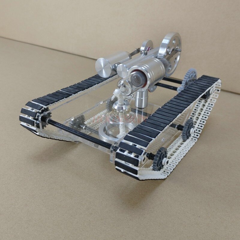Instrumento De Ensino Físico Stirling Motor Tanque, motor De Ventilador Modelo De Motor A Vapor De Carro Em Miniatura