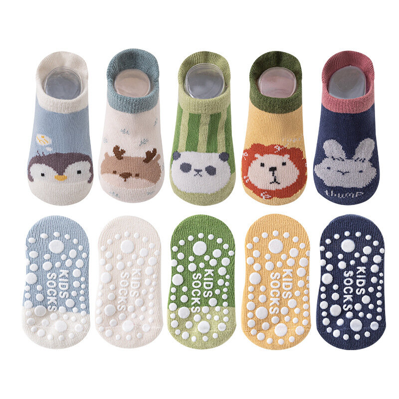 Home Toddler Socks Cartoon Baby Anti Slip Boat Sock Infants and Young Children Glued Trampoline Sock Brave Lion Floor Socks