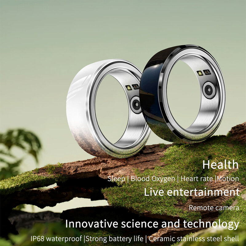 Керамическое умное кольцо R2 из нержавеющей стали для мужчин и женщин, умное кольцо для контроля доступа, фитнес-трекер для измерения пульса, уровня кислорода в крови