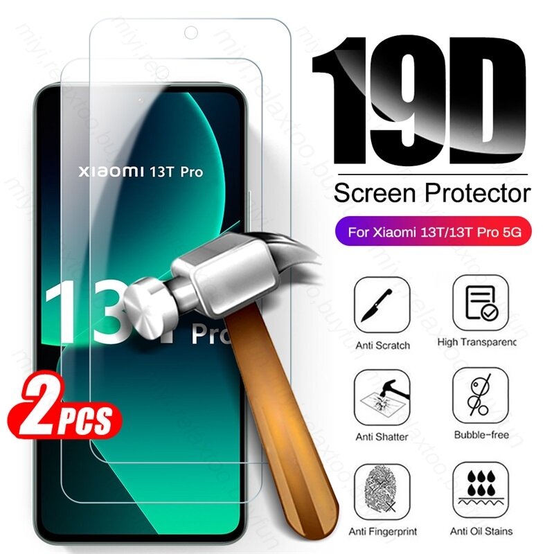 Protetor de Tela de Vidro Temperado, Película Protetora, Xiaomi 13 T Pro, Xiaomi Mi13T, Xiaomi 13 T Pro, 5G, 2Pcs