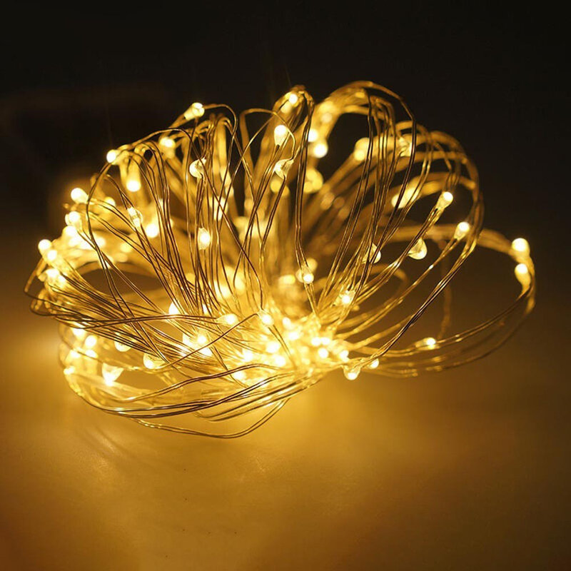 2 szt. Girlanda LED świąteczne oświetlenie sznurkowe sypialnia salon bajkowe oświetlenie przycisk bateria ogród wodoodporne dekoracje świąteczne 2024