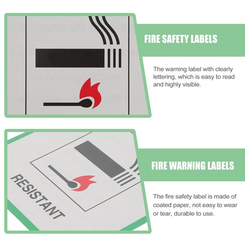 Etichette di avvertenza per la sicurezza antincendio da 50 pezzi etichette di avvertimento antincendio per mobili etichette di sicurezza per mobili