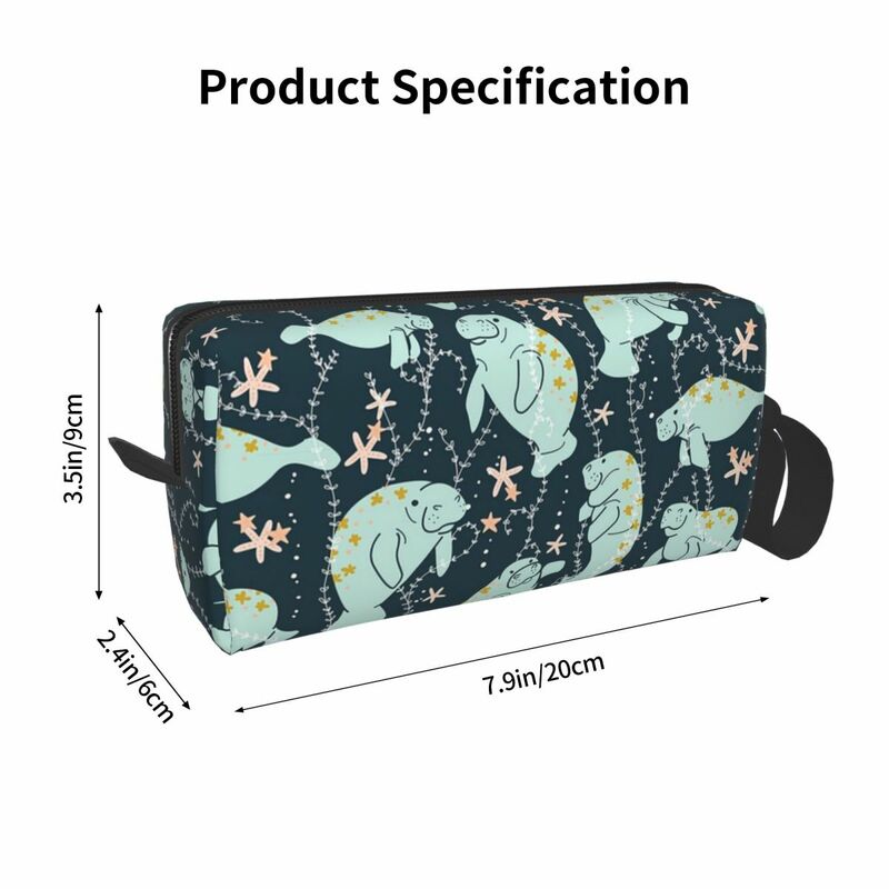 Oh The Hue-Manatee Teal Makeup Bag Cosmetic Organizer Storage Dopp Kit Toiletry Cosmetic Bag for Women Beauty Travel Pencil Case