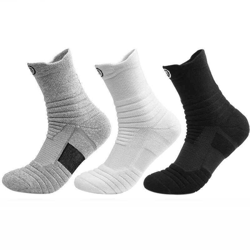 Chaussettes de sport pour hommes, respirantes, anti-humidité, sans couture, courtes et longues, sueur, serviette déodorante
