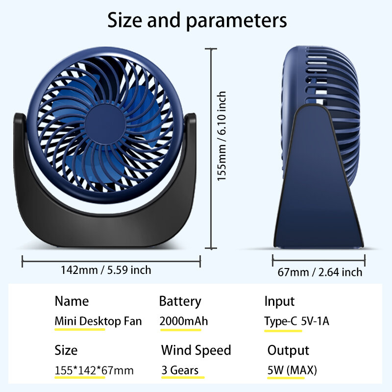 Миниатюрный Электрический вентилятор Muziso, перезаряжаемый, портативный, для кемпинга, маленький вентилятор, USB, настольные, мобильные вентиляторы, более Тихая воздуходувка