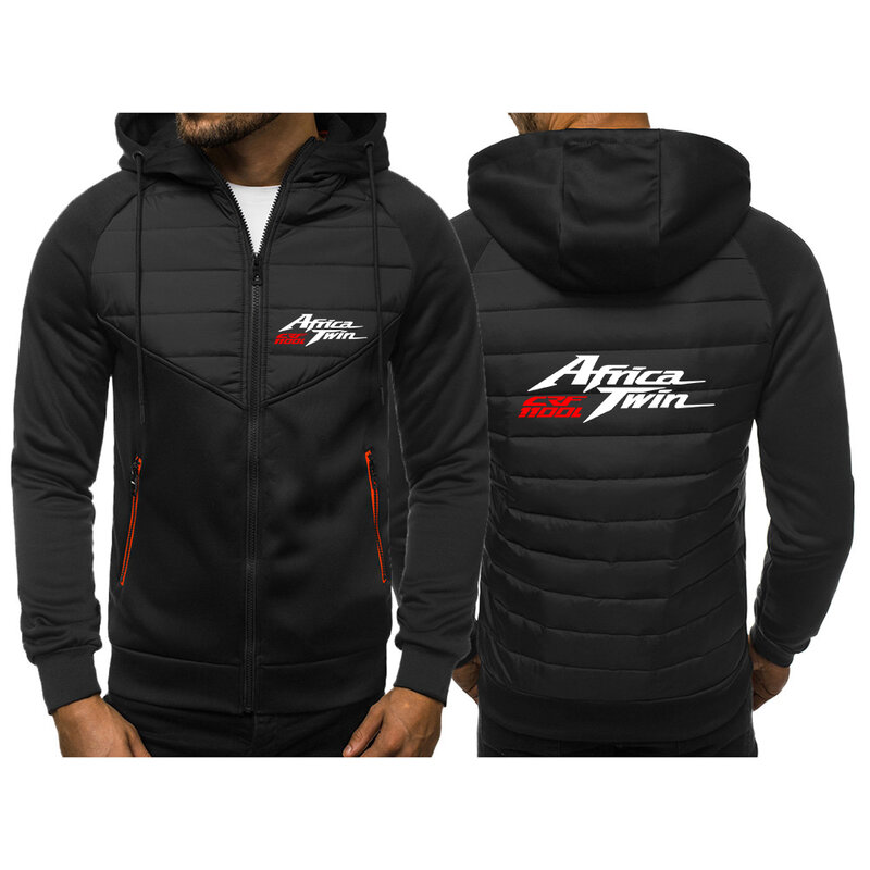 Africa Twin Crf 1000 L Crf1000 New Men Autumn Winter Printing Classic Fashion Casual Long Sleeve Patchwork Zipper Padded Coat