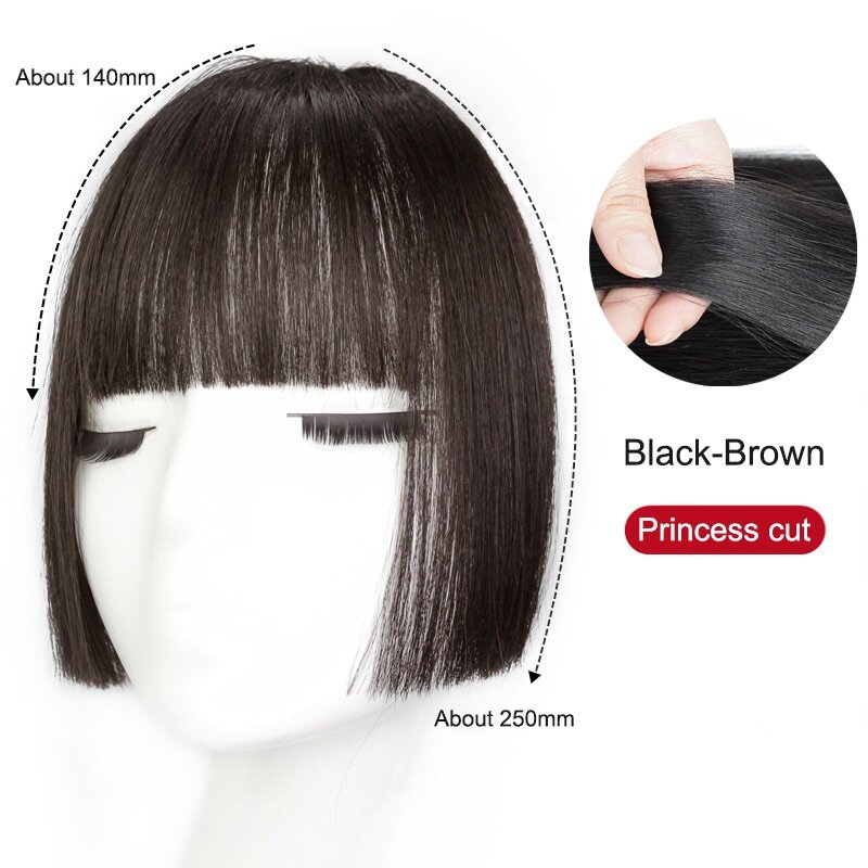 Princess Cut Bangs Cosplay sintetico carino acconciatura realistica parrucca allineata a triplo taglio