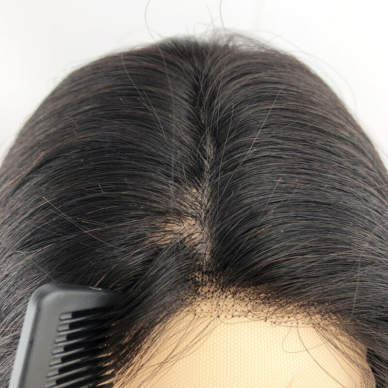 5 "x 5" chiusura superiore in pizzo di seta capelli umani capelli Remy brasiliani Base in silicone Topper Pre pizzicato con i capelli del bambino per le donne